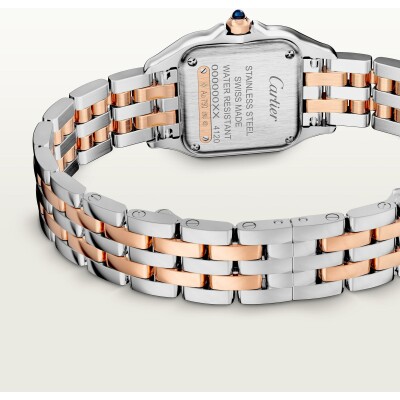 Montre Panthère de Cartier Petit modèle, mouvement quartz, or rose, acier, diamants