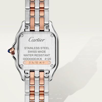 Montre Panthère de Cartier Petit modèle, mouvement quartz, or rose, acier, diamants