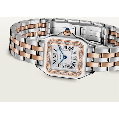 Montre Panthère de Cartier Petit modèle, mouvement quartz, or rose, acier, diamants