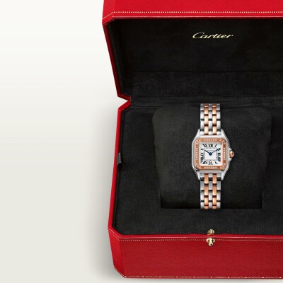 Montre Panthère de Cartier Petit modèle, mouvement quartz, or rose, acier, diamants