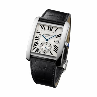 Montre Tank MC Grand modèle, mouvement automatique, acier, cuir