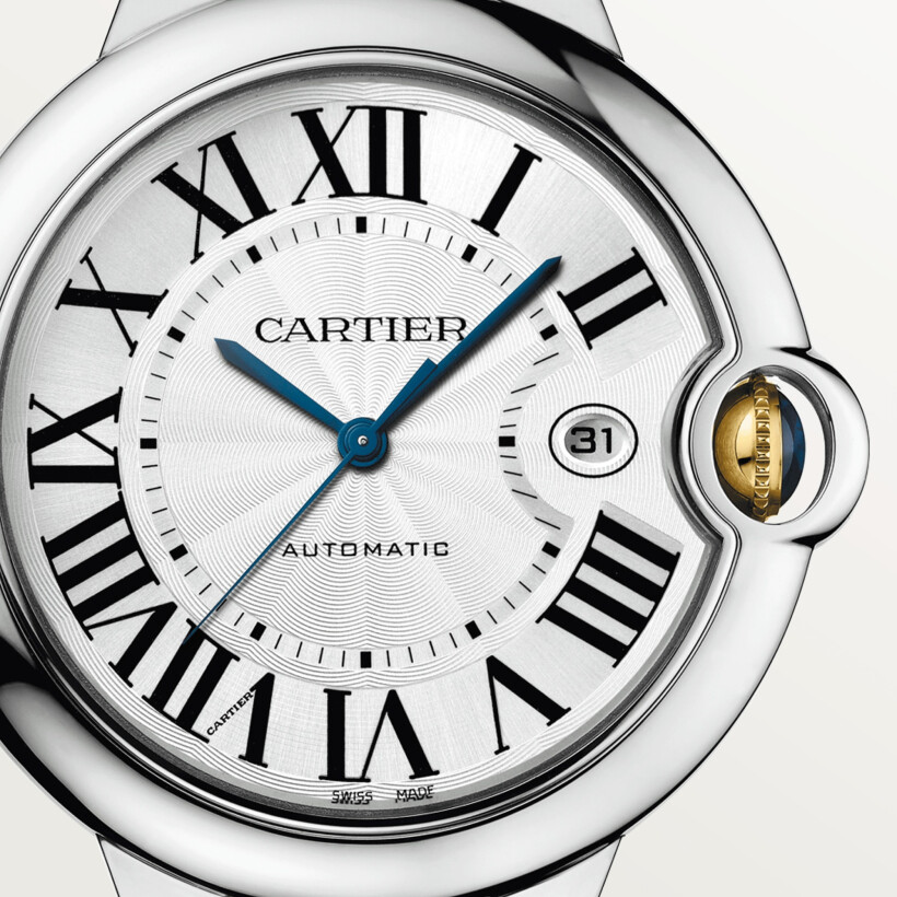 Ballon Bleu de Cartier watch, 42mm, automatic movement, yellow gold, steel