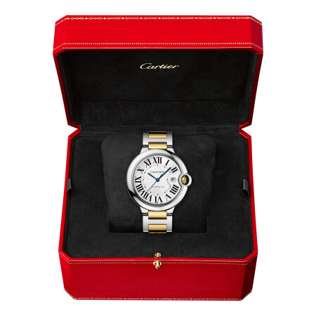 Montre Ballon Bleu de Cartier 42mm, mouvement automatique, or jaune, acier