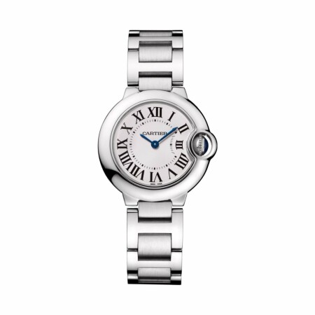 Montre Ballon Bleu de Cartier 28mm, mouvement quartz, acier