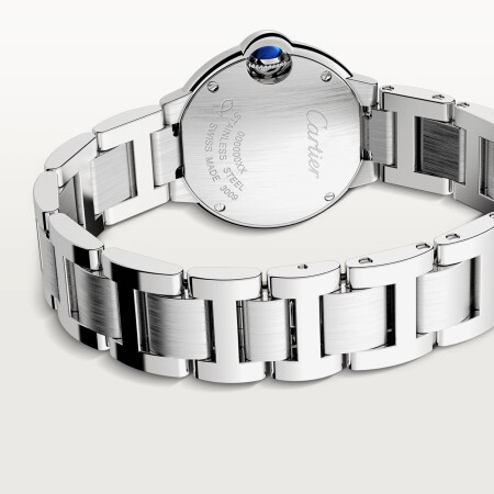 Montre Ballon Bleu de Cartier 28mm, mouvement quartz, acier