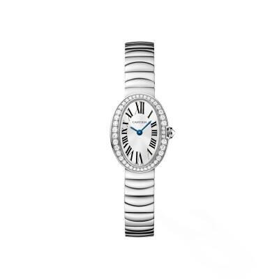 Montre Cartier Mini Baignoire Mini modèle, mouvement quartz, or gris, diamants