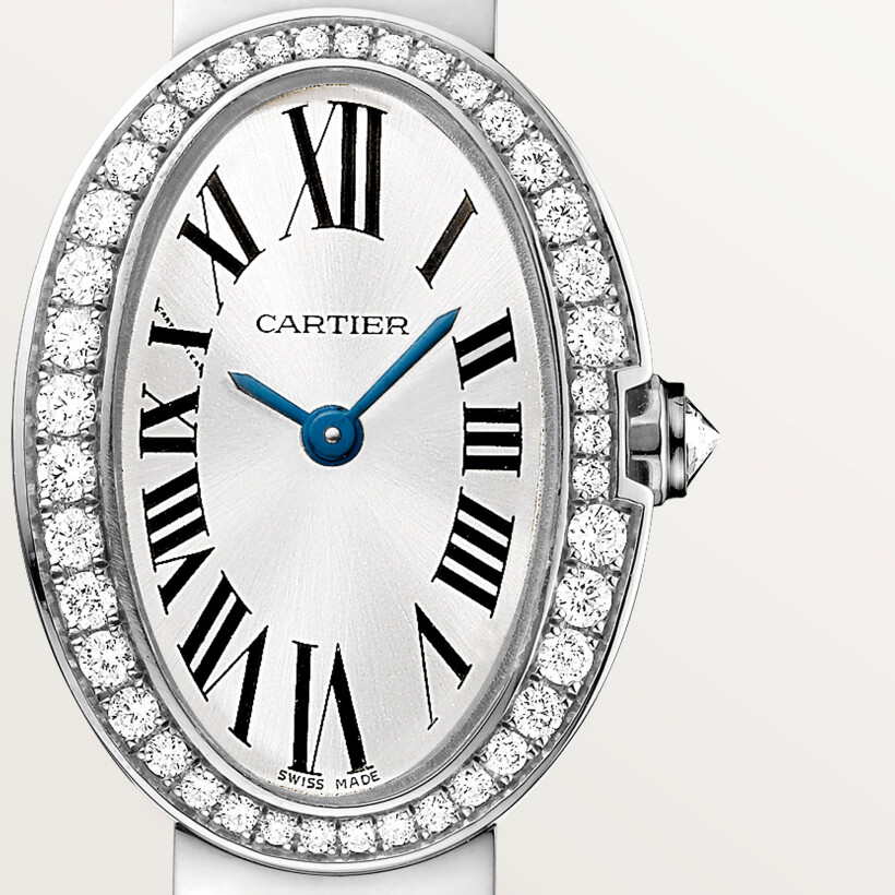 Montre Cartier Mini Baignoire Mini modèle, mouvement quartz, or gris, diamants