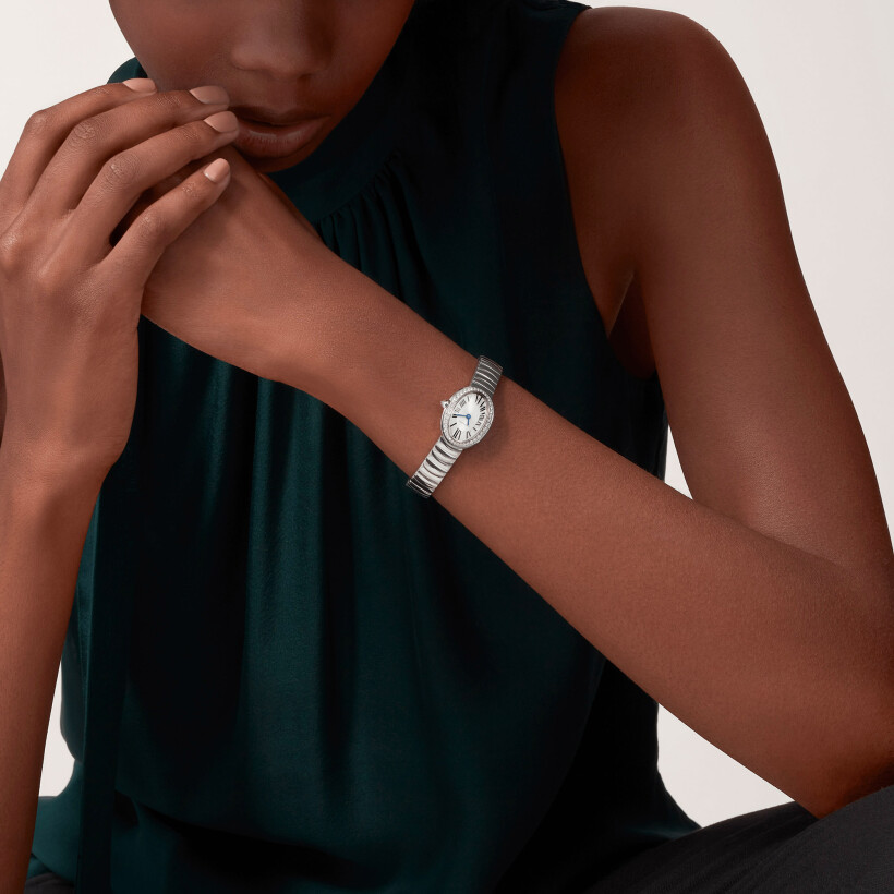 Cartier Mini Baignoire watch, Mini model, quartz movement, white gold, diamonds