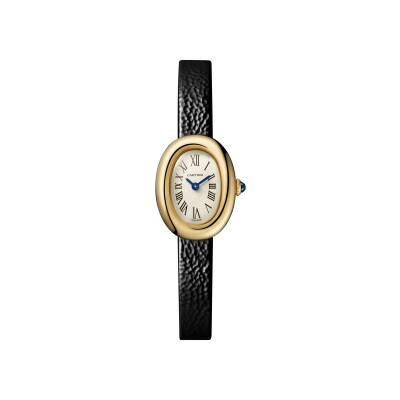 Baignoire Cartier watch Mini model, quartz movement, yellow gold, leather