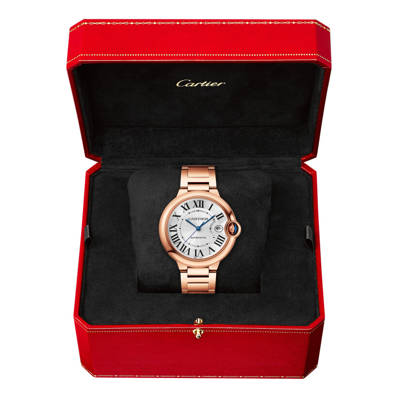 Ballon Bleu de Cartier watch, 40mm, automatic movement, rose gold