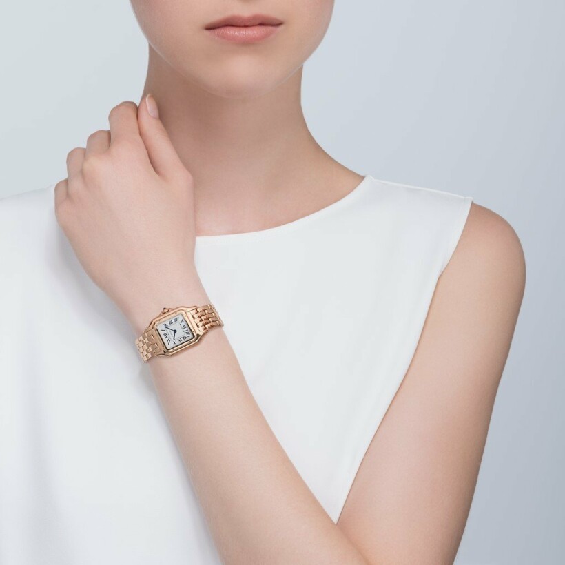 Panthère de Cartier watch, Medium model, quartz movement, rose gold