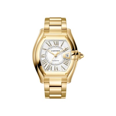 Roadster watch Large model, automatic movement, yellow gold, interchangeable metal bracelet and leather straps