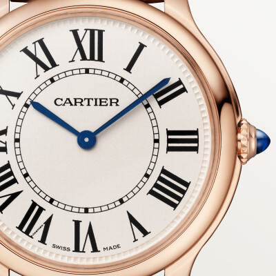 Ronde Louis Cartier watch 36 mm, quartz movement, rose gold, leather