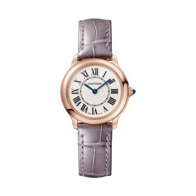 Ronde Louis Cartier watch 29 mm, quartz movement, rose gold, leather