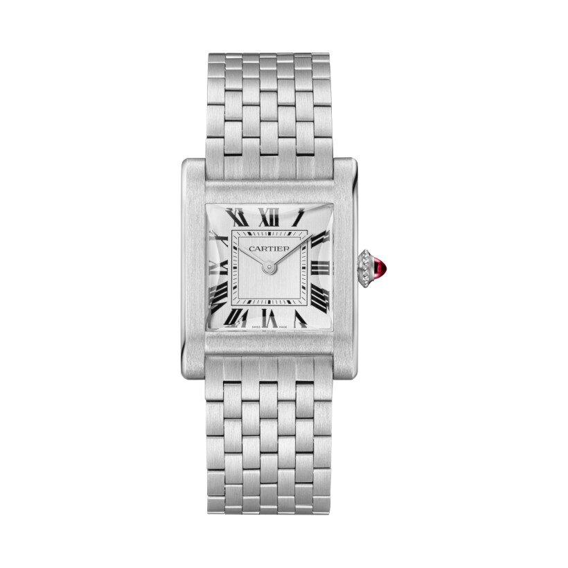 Tank Normale Cartier watch Large model, hand-wound mechanical movement, platinum,