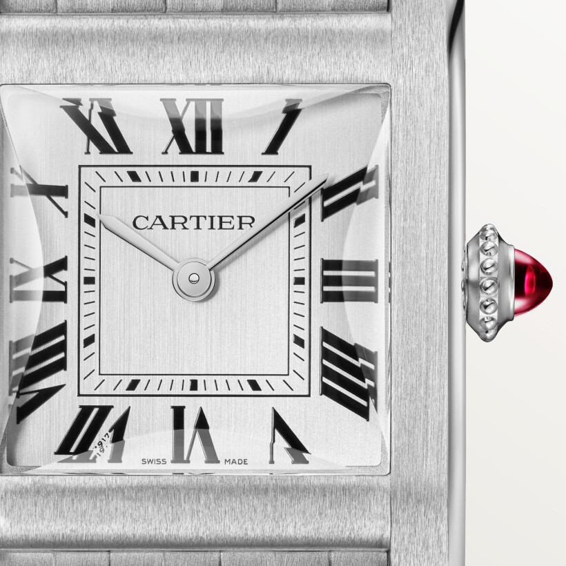 Tank Normale Cartier watch Large model, hand-wound mechanical movement, platinum,