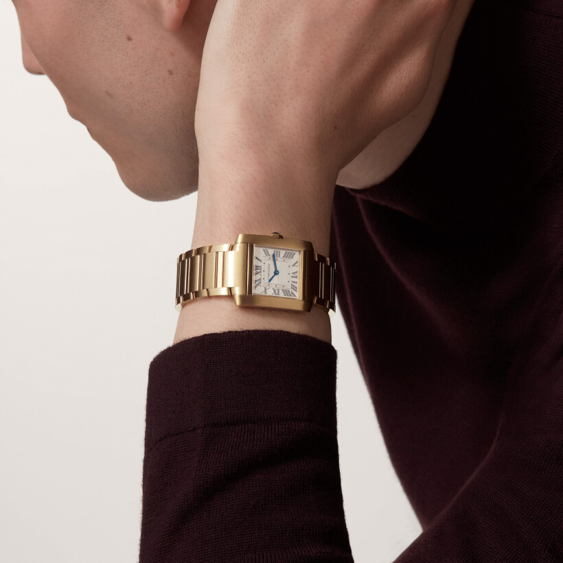 Cartier Tank Française watch, Medium model, quartz movement, yellow gold