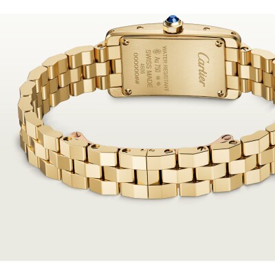 Tank Américaine watch Mini model, quartz movement - high autonomy, yellow gold