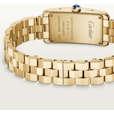 Montre Tank Américaine de Cartier Petit modèle, mouvement quartz - haute autonomie, or jaune
