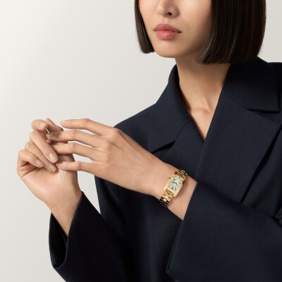 Montre Tank Américaine de Cartier Petit modèle, mouvement quartz - haute autonomie, or jaune