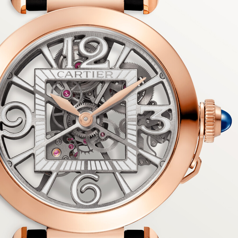 Pasha de Cartier watch 41 mm, automatic movement, rose gold, 2 interchangeable leather straps