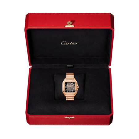 Santos de Cartier watch, Large model, hand-wound mechanical movement, rose gold