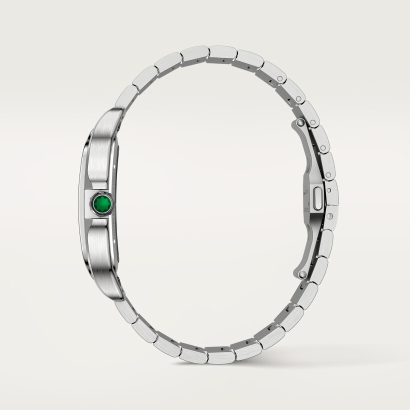 Montre Santos de Cartier Grand modèle, mouvement mécanique manuel, acier, bracelets métal et cuir interchangeables