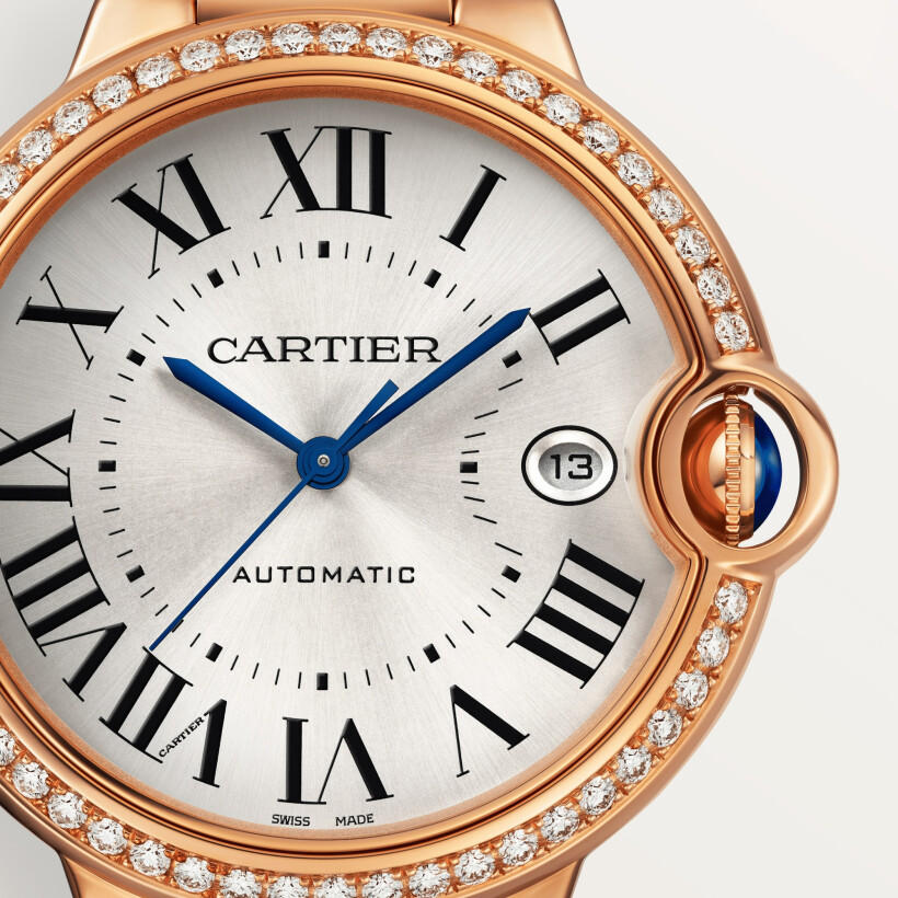 Ballon Bleu de Cartier watch, 40mm, automatic movement, rose gold, diamonds