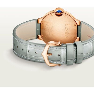 Ballon Bleu de Cartier watch 36 mm, automatic movement, rose gold, diamonds, leather