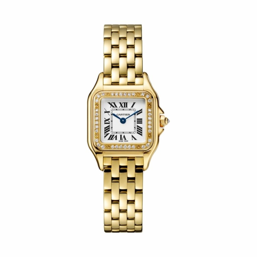 Panthère de Cartier watch, Small model, quartz movement, yellow gold, diamonds