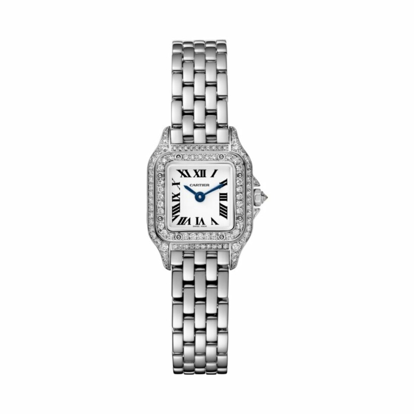 Panthère de Cartier watch, Mini model, quartz movement, white gold