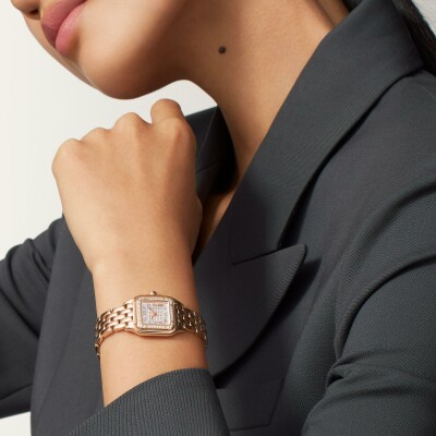 Montre Panthère de Cartier Petit modèle, quartz, or rose, diamants