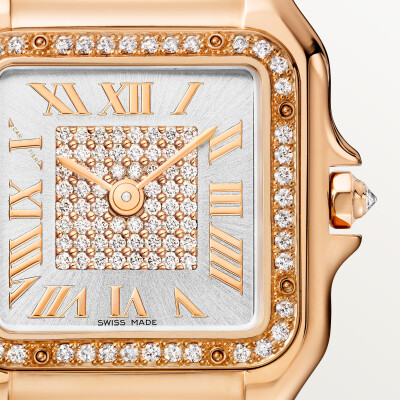 Panthère de Cartier watch, Medium model, quartz movement, pink gold, diamonds