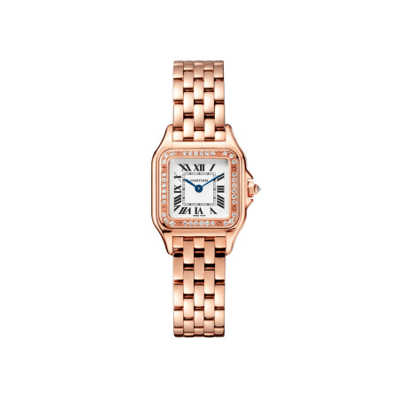 Panthère de Cartier watch Small model, quartz movement, rose gold, diamonds