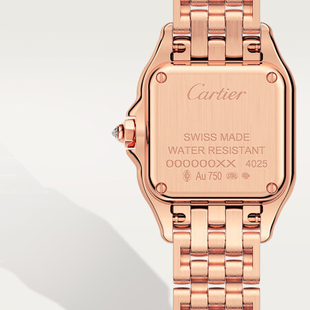 Panthère de Cartier watch Small model, quartz movement, rose gold, diamonds