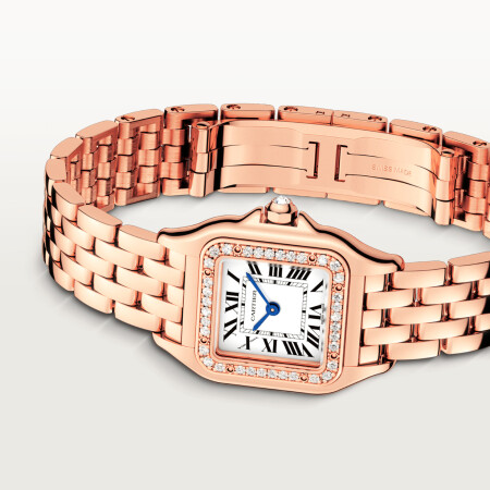 Panthère de Cartier watch Small model, quartz movement, rose gold, diamonds