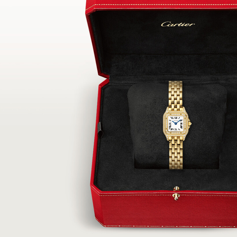 Panthère de Cartier watch Petit modèle, mouvement à quartz, or jaune, diamants