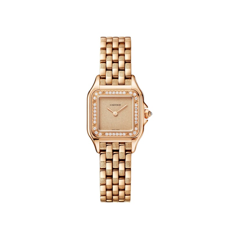 Panthère de Cartier watch Small model, quartz, rose gold, diamonds