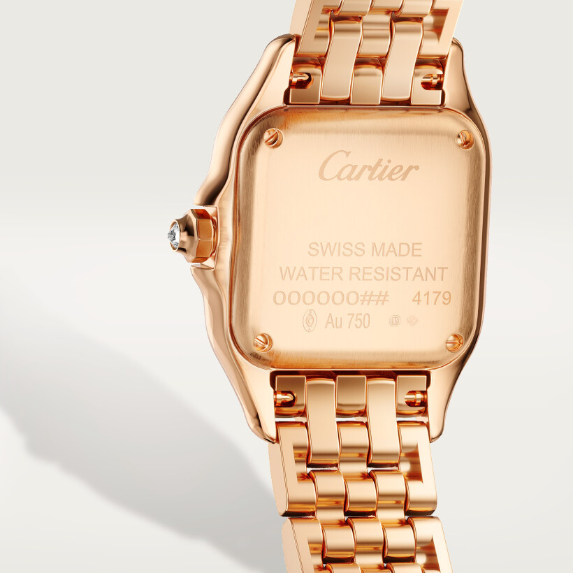 Panthère de Cartier watch Small model, quartz, rose gold, diamonds