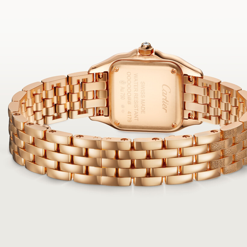 Panthère de Cartier watch Small model, quartz, rose gold, diamonds