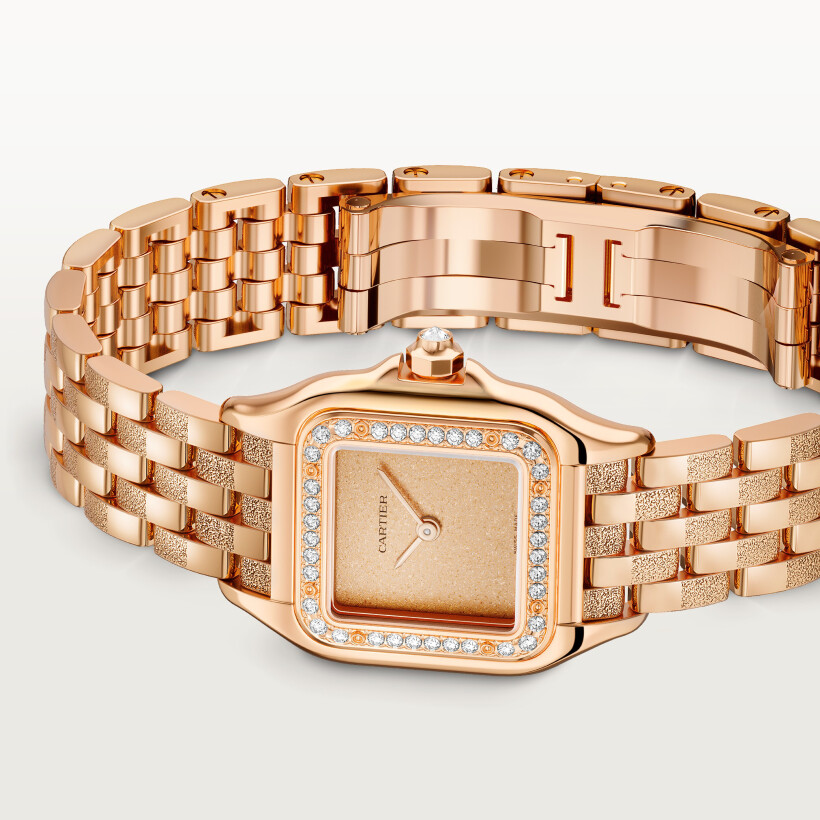 Panthère de Cartier watch Small model, quartz, rose gold, diamonds