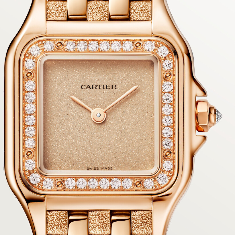 Panthère de Cartier watch Small model, quartz, rose gold, diamonds