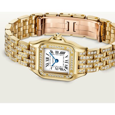 Montre Panthère de Cartier Petit modèle, mouvement quartz, or jaune, diamants