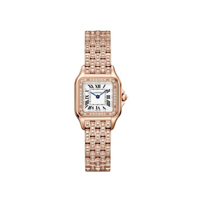 Montre Panthère de Cartier Petit modèle, mouvement quartz, or rose, diamants