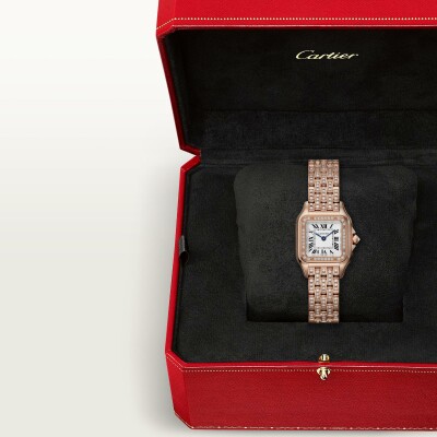 Montre Panthère de Cartier Petit modèle, mouvement quartz, or rose, diamants