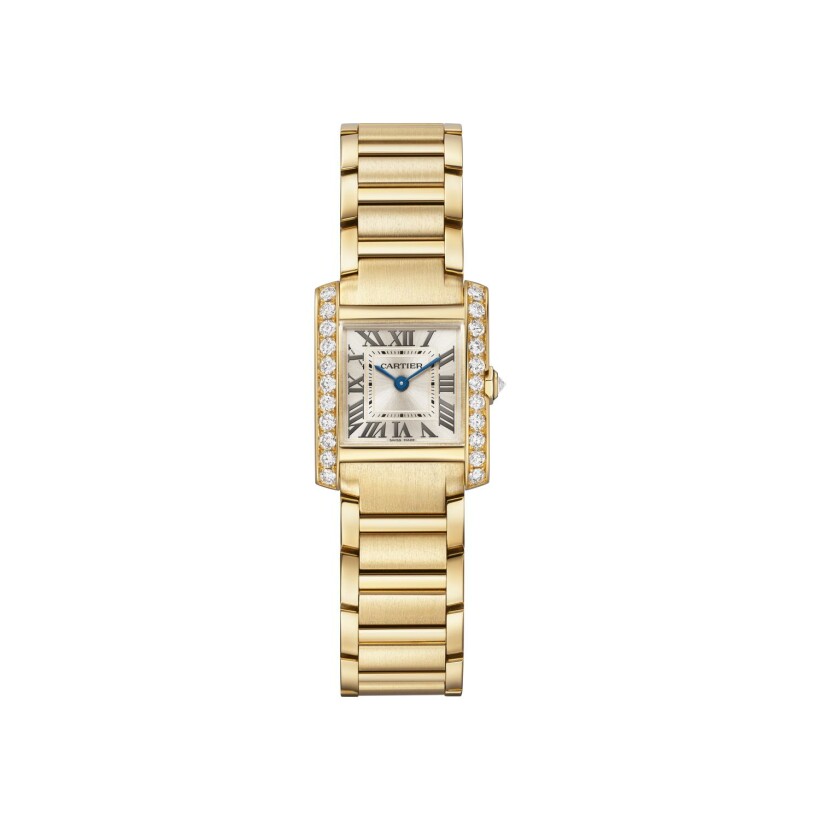 Cartier Tank Française watch, Small model, quartz movement, yellow gold, diamonds