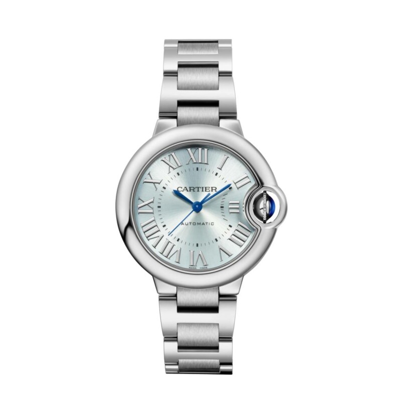 Ballon Bleu de Cartier watch, 33 mm, automatic movement, steel