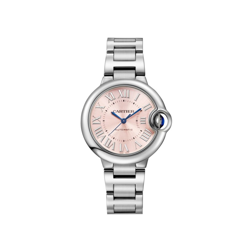 Ballon Bleu de Cartier watch, 33 mm, automatic mechanical movement, steel