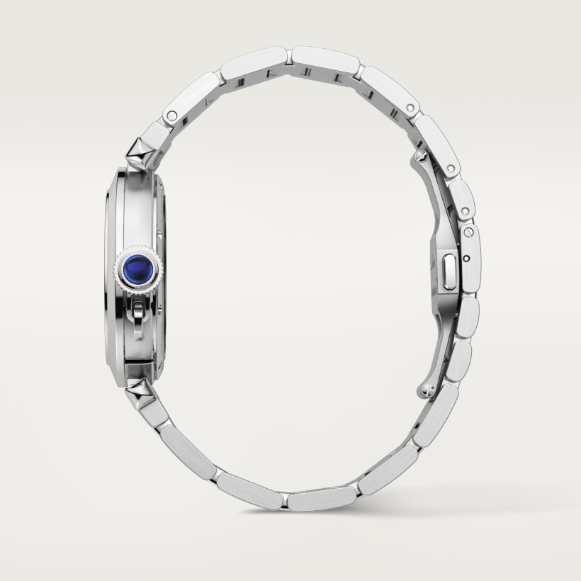 Montre Pasha de Cartier, 35mm, mouvement automatique, acier, bracelets acier et cuir interchangeables