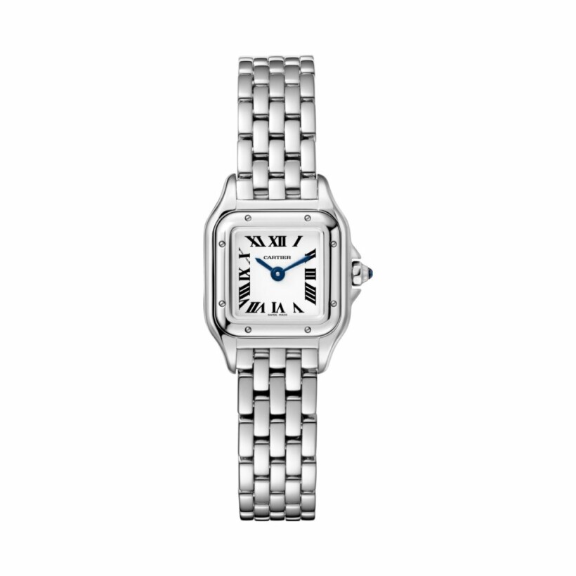 Panthère de Cartier watch, Mini model, quartz movement, steel
